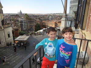 Atop Spanish Steps from balcony at Hotel Hassler