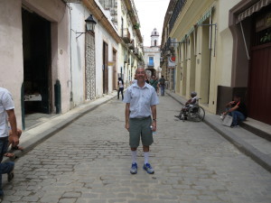 Standing in the same spot Conan O'Brien stood to do his special TV show about Cuba.