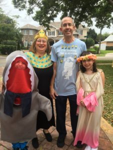 In our Purim costumes for Papa's 80th Birthday party