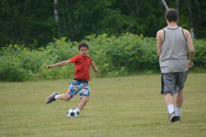 Jeremy playing soccer